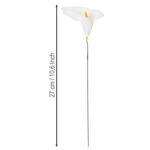 Künstliche mittlere Calla am Draht 37 cm Weiß 50 Stück | Floristik24.at