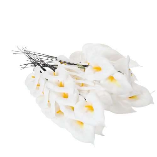Künstliche mittlere Calla am Draht 37 cm Weiß 50 Stück | Floristik24.at