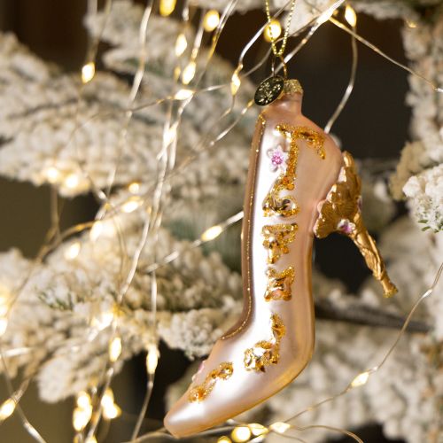 Artikel Christbaumschmuck Glas Schuhe Rosa Glasschuh 10cm 2St