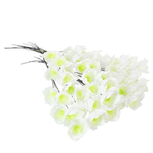 Künstliche Christrose Weiß am Draht, 32cm, 50 Stück | Floristik24.at