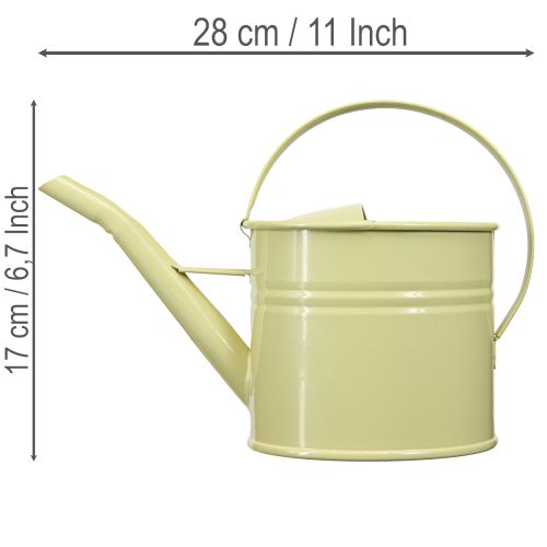 Deko Gießkanne aus Metall Grün-Gelb 28x13x17cm 1,25l für Balkon und Innenbereich | Floristik24.at