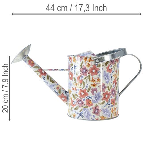 Deko Gießkanne Metall mit Blumenmuster Ø18cm für Innen- und Außendekoration | Floristik24.at