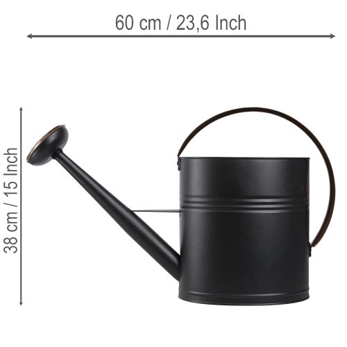 Deko-Gießkanne Metall Schwarz Olivgrün 60x19x38cm Innen- und Außendekoration | Floristik24.at