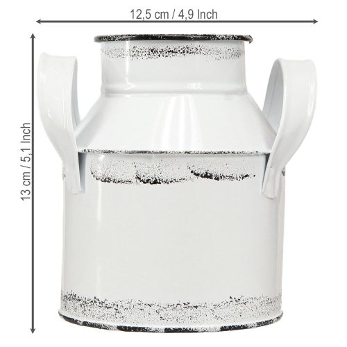 Artikel Deko Kanne mit Henkeln Metall Weiß, Schwarz H13cm 2St