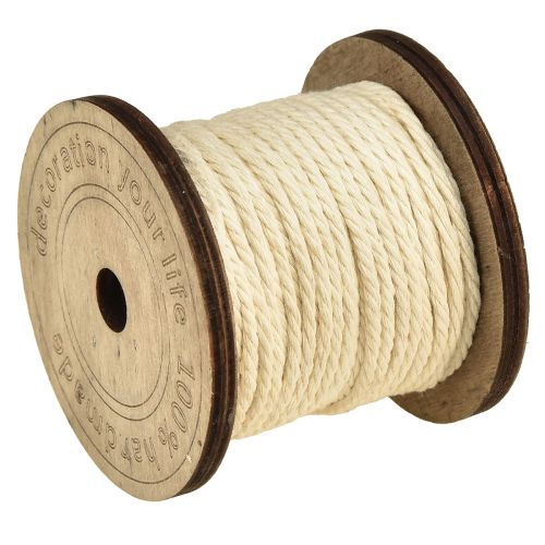 Artikel Deko Kordel Baumwolle Creme Ø2mm Holzspule mit je 16m 2St
