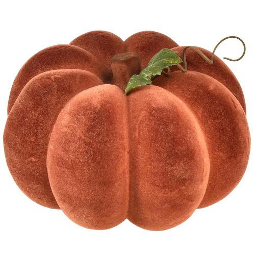 Artikel Deko Kürbis beflockt – Herbstliche Tischdeko in kräftigem Rotbraun 20cm 2St