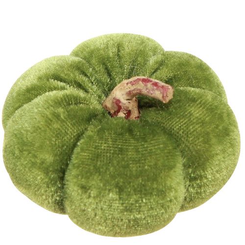 Floristik24 Deko Kürbisse aus Stoff Samtig Grün Ø7cm H4,5cm 9 St