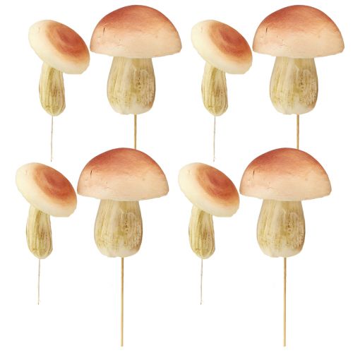 Artikel Deko Pilze am Stab Klein und Groß Braun H10/11,5cm 8St