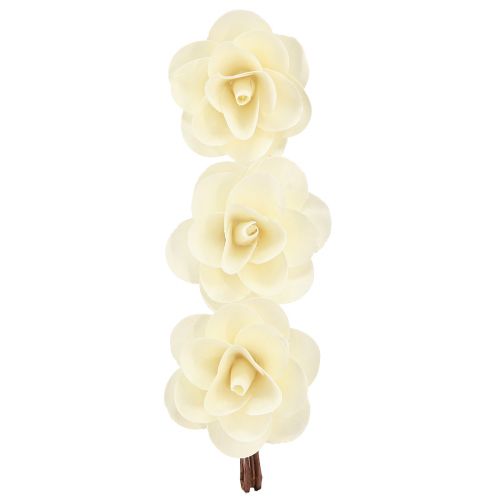 Artikel Deko Rosen Creme Künstliche Rosen aus Holz Ø7cm 12 St