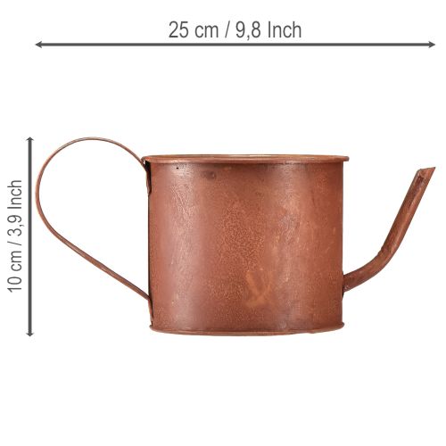 Deko Metall-Gießkanne Rostoptik Ø12,5cm H10,5cm als Übertopf | Floristik24.at