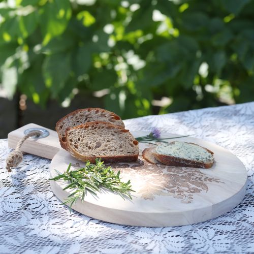 Floristik24 Deko Schneidebrett rund Mangoholz Servierbrett Holz Ø26cm