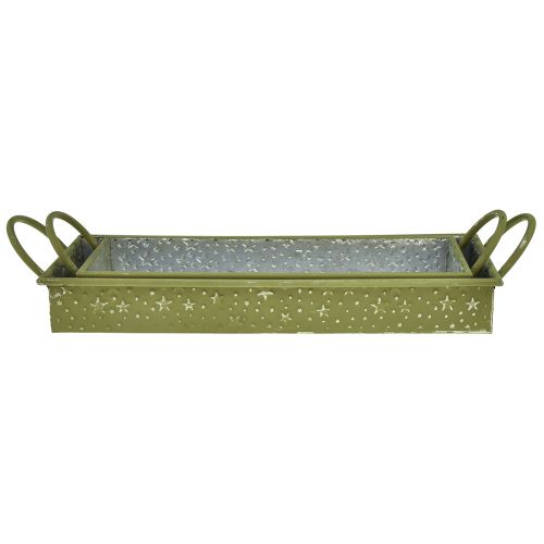 Artikel Deko Tablett Weihnachten Grün Sterne 49cm/43cm 2er-Set