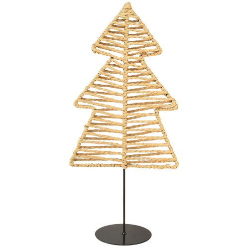 Artikel Deko Tannenbaum Metall Raffia Natur Schwarz 21x11,5x45cm