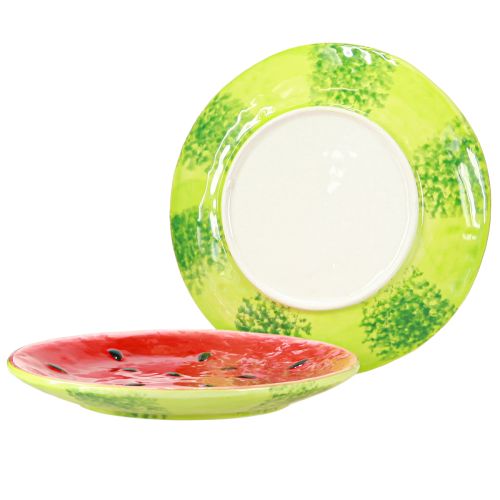 Artikel Deko Teller Keramikteller Wassermelone Keramik Ø16cm 2St