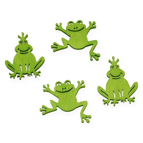 Floristik24 Streudeko Holzfrosch Grün 4cm 72St