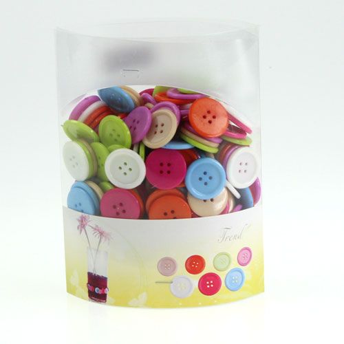 Floristik24 Deko-Knöpfe bunt Ø2,5cm 200St