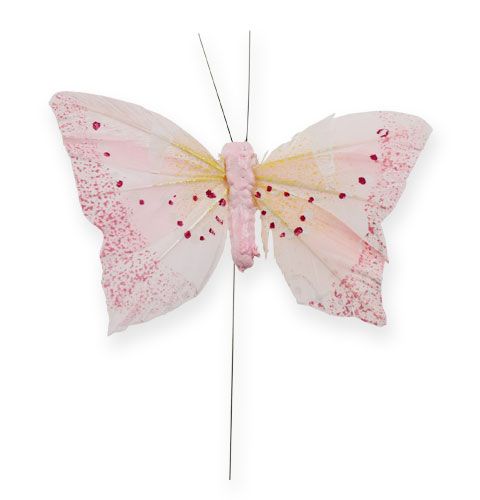 Artikel Deko-Schmetterling am Draht Pastell 8cm 12St