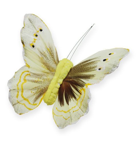 Artikel Deko-Schmetterling am Draht Gelb 8cm 12St