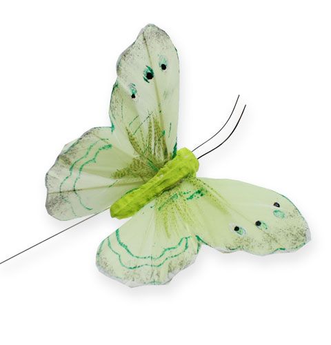 Artikel Deko-Schmetterling am Draht Grün 8cm 12St