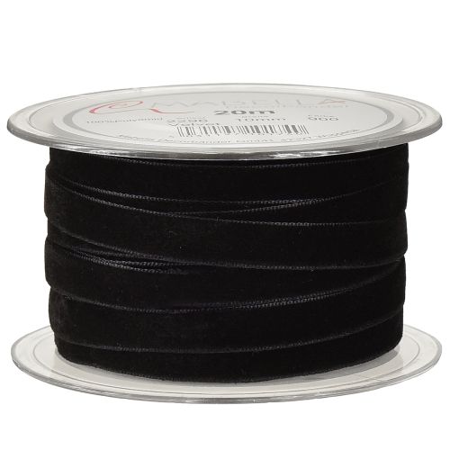 Artikel Samtband Dekoband Samt Schwarz 10mm 20m