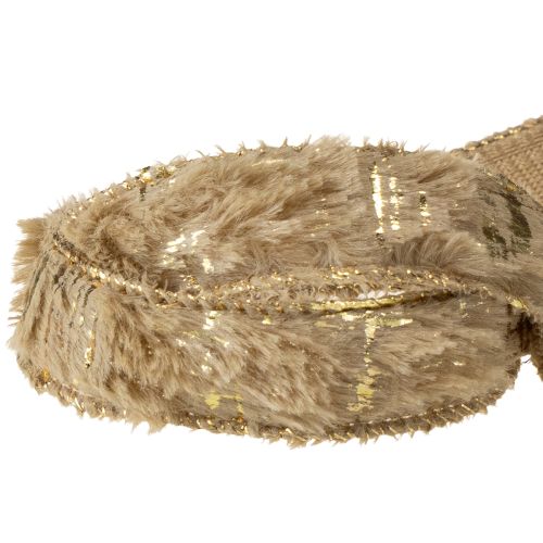 Artikel Luxuriöses Kunstfell-Dekoband mit goldenen Akzenten 15m