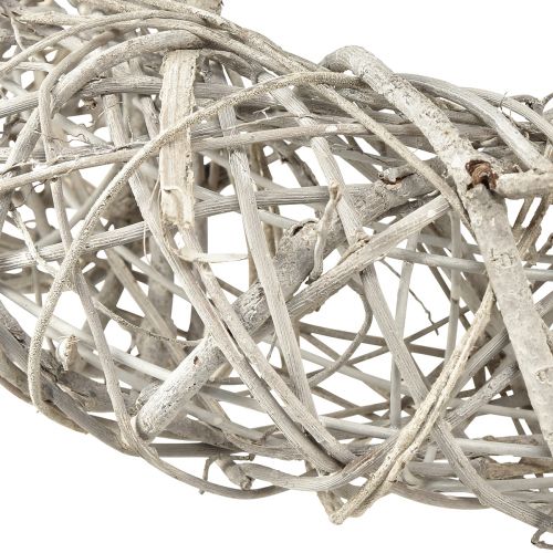 Floristik24 Dekokranz Holz Deko Rattan Natur Weiß Ø40cm H9,5cm
