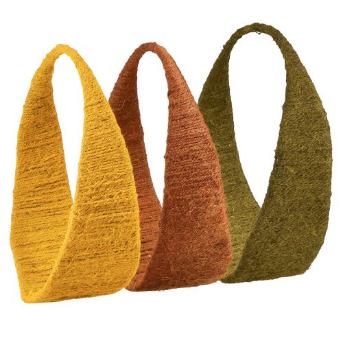 Artikel Dekoring Jute Ring breit Loop Gelb Ocker Braun Ø30cm 3St