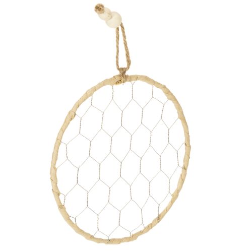 Dekoring aus Metall Ø20cm mit Raffia, 4 Stück, Natur/Silber bestellen | Floristik24.at