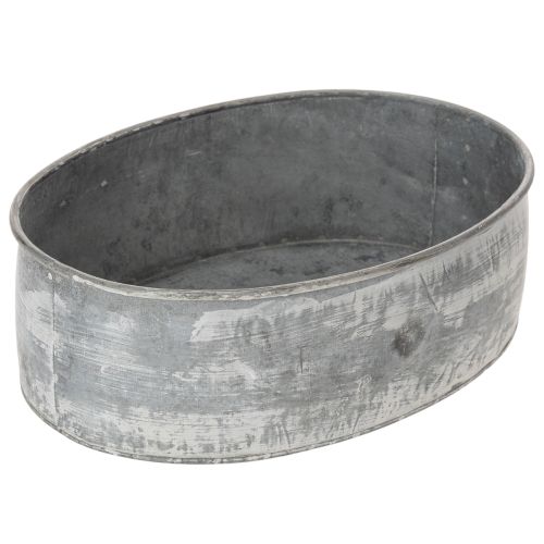 Artikel Dekoschalen Set Metall Oval Grau 22,5/19,5/16cm