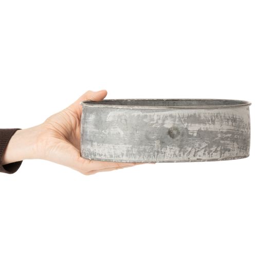Artikel Dekoschalen Set Metall Oval Grau 22,5/19,5/16cm