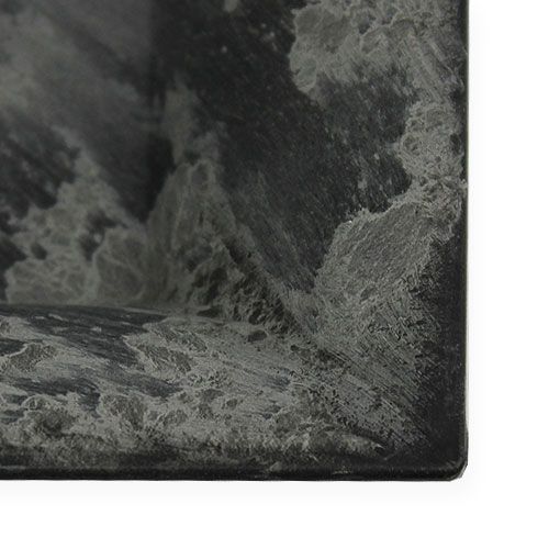 Floristik24 Plastikteller 20cm x 20cm eckig Anthrazit 6St