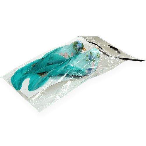 Floristik24 Deko-Vogel am Draht Turkis 13cm 2St