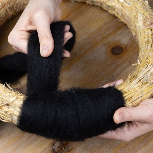 Artikel Dekowolle Filzwolle für kreative Bastelarbeiten und Floristikprojekte 2m Schwarz