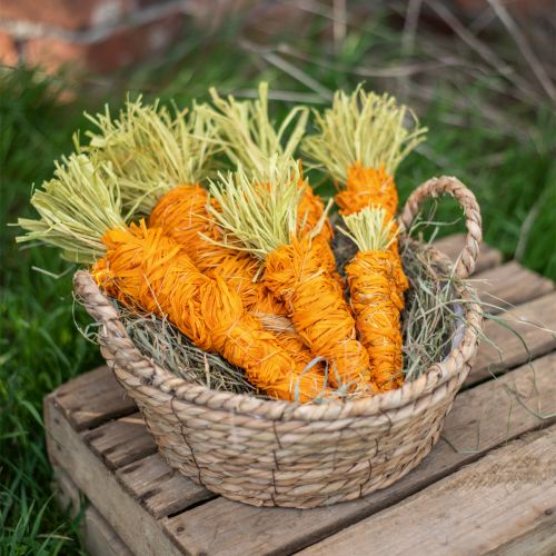 Floristik24 DIY Box Osterdeko Möhren im Korb Bast Tischdeko Ostern