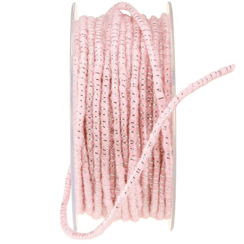 Artikel Dochtfaden Glamour Rosa/Silber mit Draht 33m
