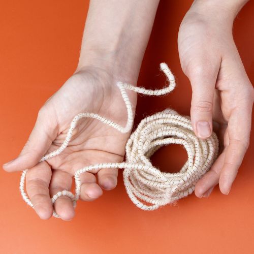 Artikel Wollkordel Weiß Goldfaden 5m x 5mm mit Draht für Deko und Basteln