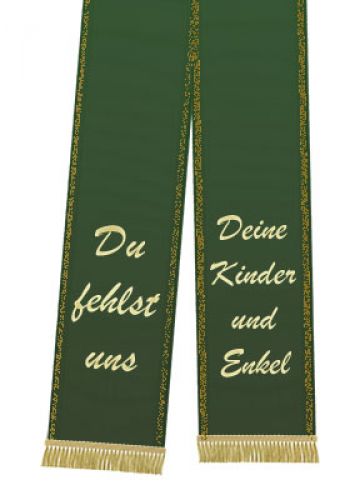Floristik24 Trauerband bedruckt 125mm x 75cm dunkelgrün