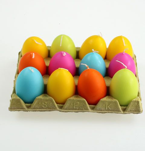 Ostern Eikerzen 6cm mehrfarbig sortiert 12St | Floristik24.at