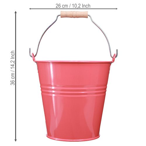 Artikel Eimer Blumenkübel Metall Rosa 26x22,5x23cm 6l für Innen und Außen