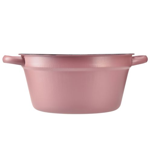 Artikel Eimer mit Griffen Metall Pflanzwanne Rosa Ø22,5cm H10,5cm