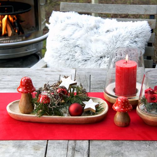 Floristik24 Fliegenpilz Deko Pilze Holzpilze Herbstdeko H6/8/10cm 3er-Set