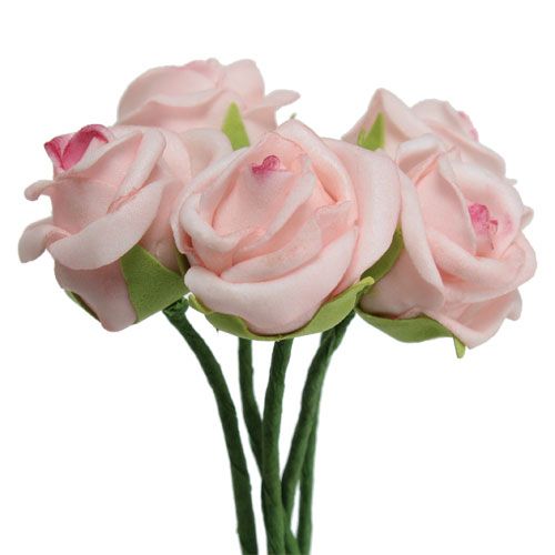 Floristik24 Foam Rose Ø3,5cm Lachsrosa 30St