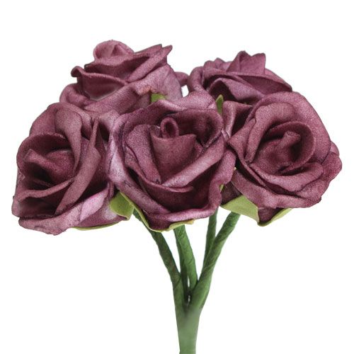 Floristik24 Foam Rose Bordeaux Ø3,5cm 30St