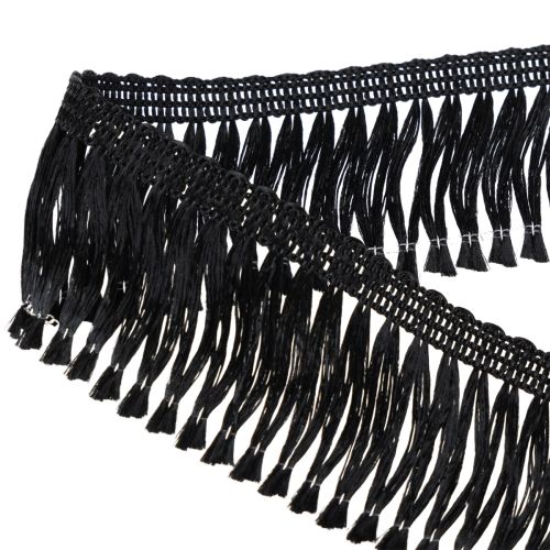 Artikel Fransenband Schwarz 4cm, Kordonettborte, Deko Fransen Lurex 25m