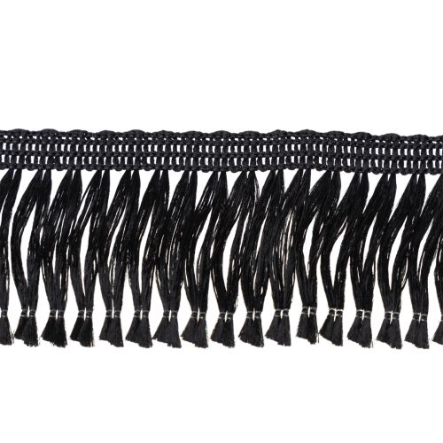 Artikel Fransenband Schwarz 4cm, Kordonettborte, Deko Fransen Lurex 25m