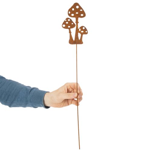 Gartenstecker Metall Edelrost Fliegenpilz 15 cm Rostbraun 6 Stück | Floristik24.at