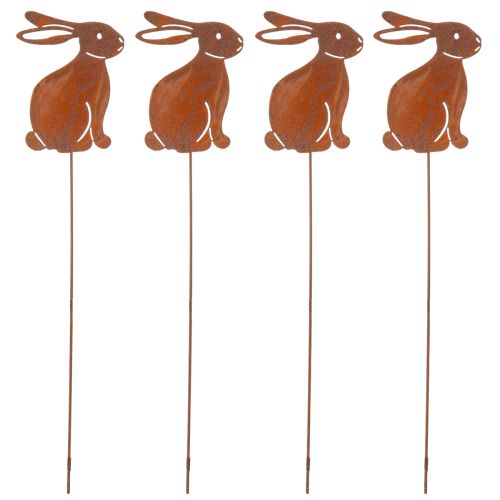 Artikel Gartenstecker Hase für Osterdeko mit rostigem Finish im Landhaus Stil 60cm 4St