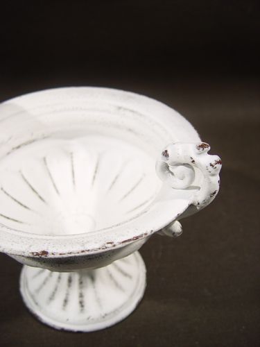 Floristik24 Pokal m. Henkel Ø 16cm H12,5cm weiß