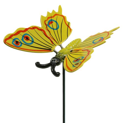 Schmetterling am Stab 17cm gelb