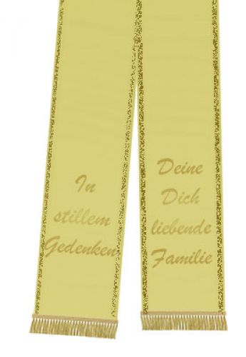 Floristik24 Trauerband bedruckt 125mm x 75cm gelb
